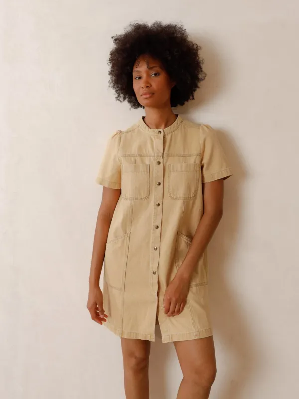 Retro Denim Dress Sand Beige sold by Ivalo.com