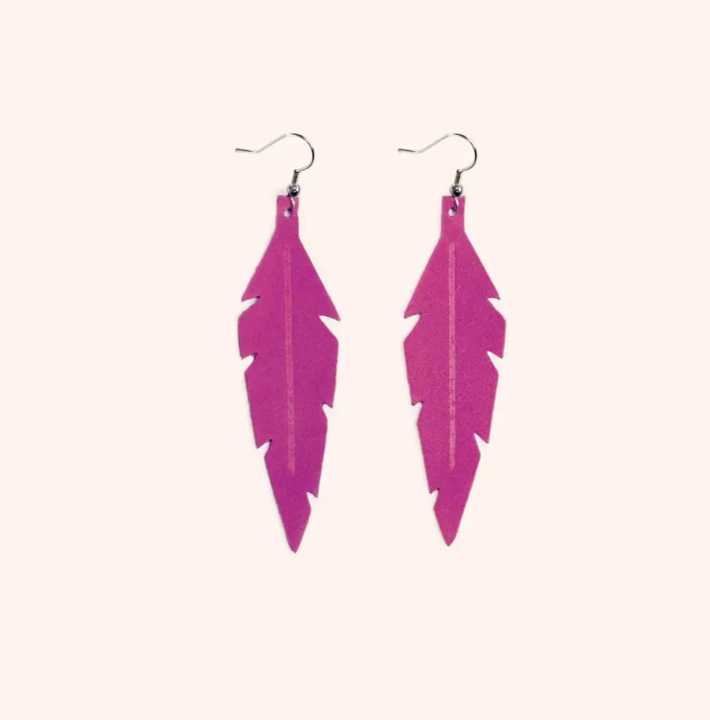 Feathers Midi Earrings Pink sold by Ivalo.com