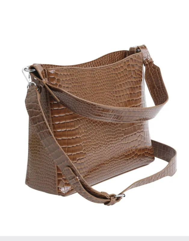 Amble Croco Tawny Brown made by Ivalo.com