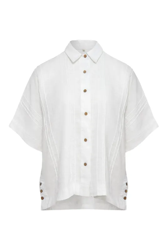 Kimono Linen Shirt White sold by Ivalo.com