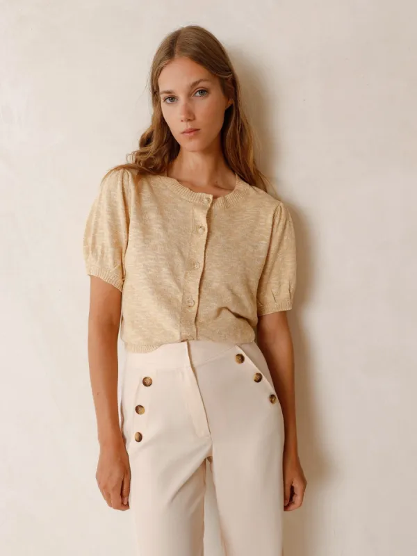Short Melange Cardigan Beige sold by Ivalo.com
