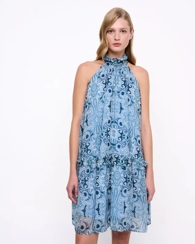 Pacifico Print Sleeveless Dress Blue sold by Ivalo.com