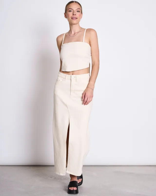 Luce Denim Skirt Ecru White sold by Ivalo.com