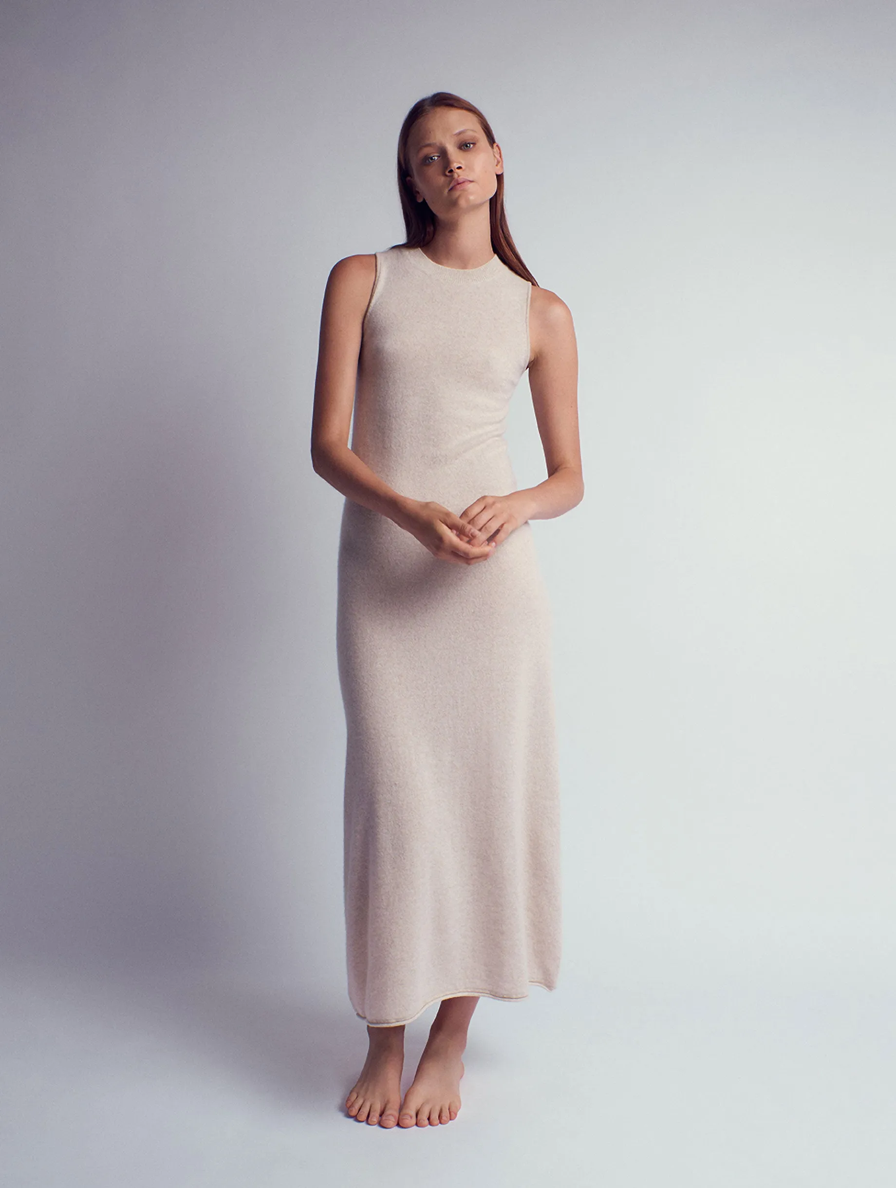 Ximena Cashmere Knitted A-line Dress Ecru sold by Ivalo.com