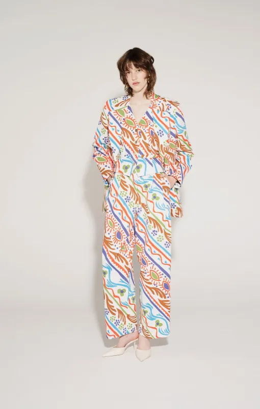 Veltelini Trousers Folkdoodle White sold by Ivalo.com