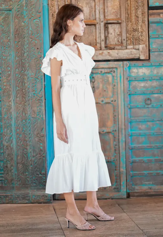 Paradise Cove Midi Dress Crispy White sold by Ivalo.com