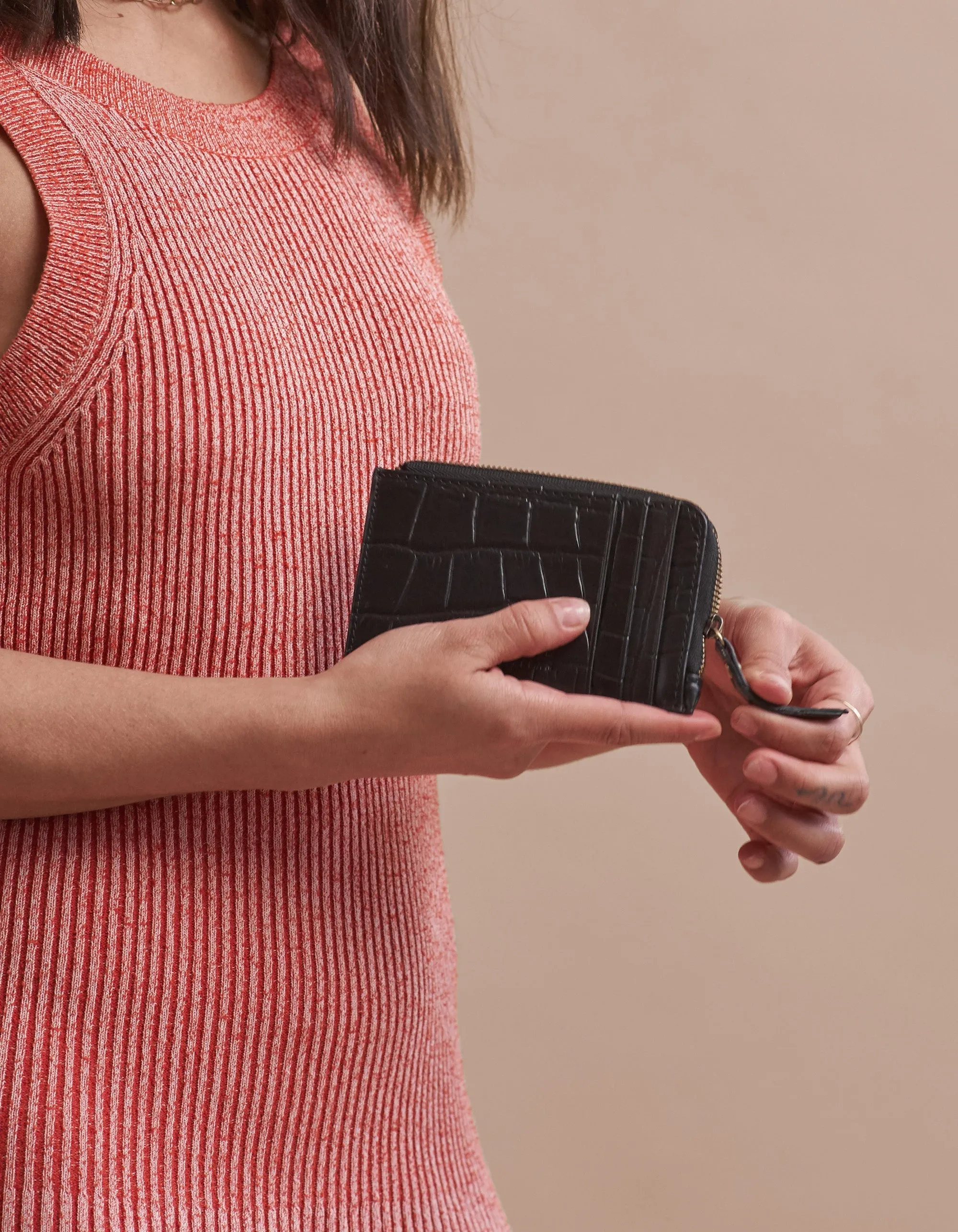 Lola Coin Purse Classic Croco Black sold by Ivalo.com