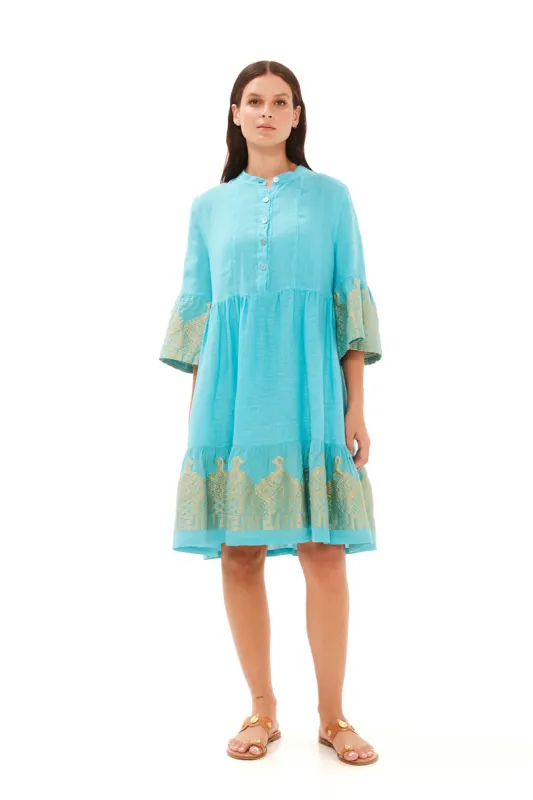 Cami Linen Dress Turquoise sold by Ivalo.com