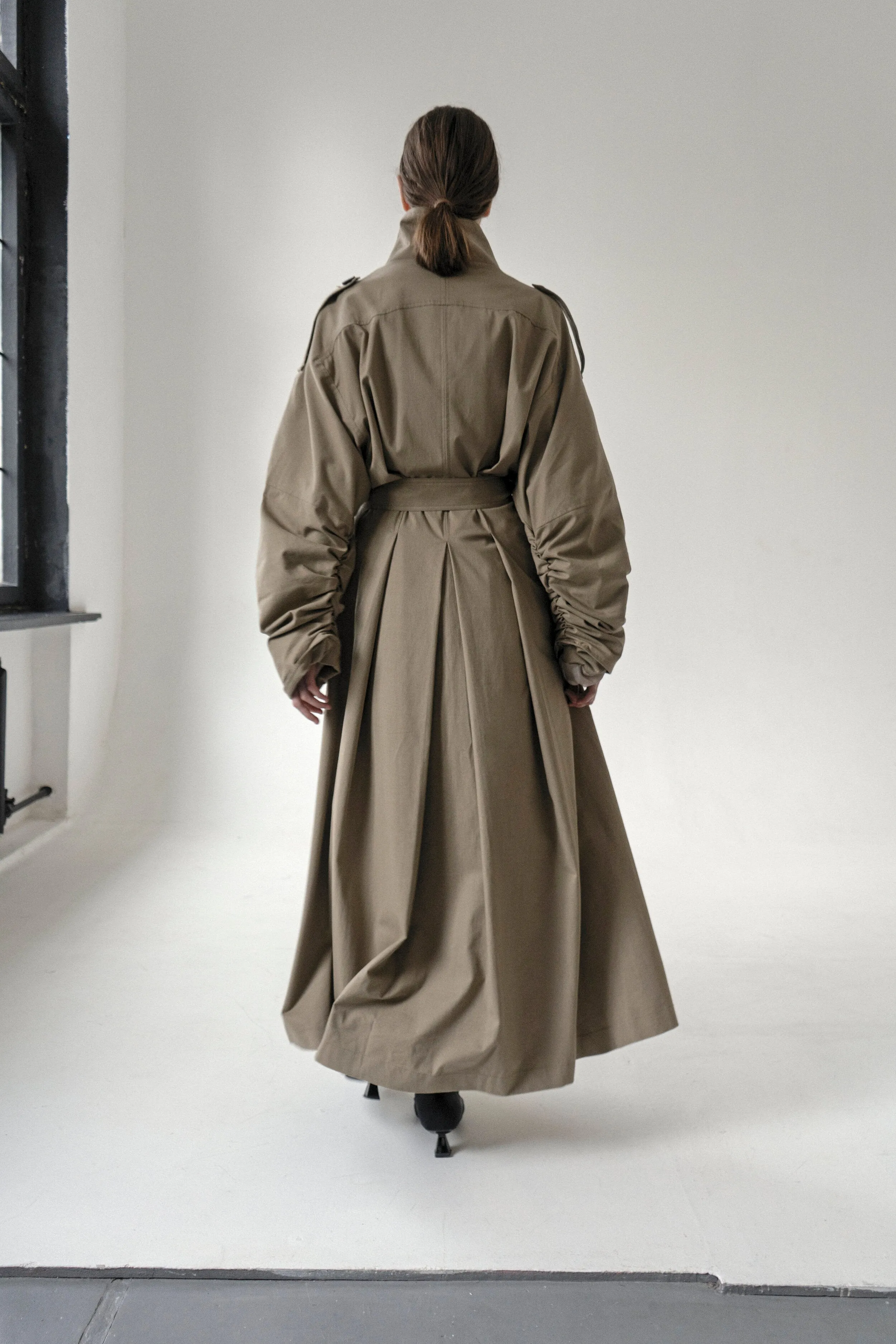 Olive Pointed Collar Luna Trench sold by Ivalo.com product image thumbnail 4