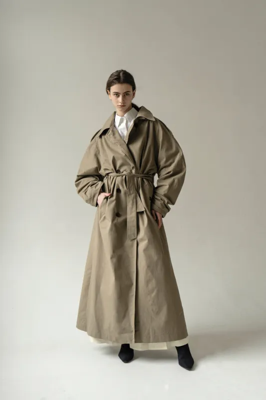 Olive Pointed Collar Luna Trench sold by Ivalo.com