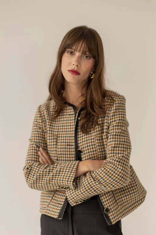 Jane Jacket Houndstooth Print sold by Ivalo.com