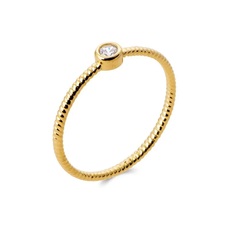 Twisted Stone Ring Gold sold by Ivalo.com