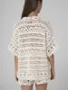 Mia Crochet Polo Top Natural White sold by Ivalo.com