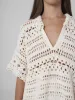 Mia Crochet Polo Top Natural White sold by Ivalo.com