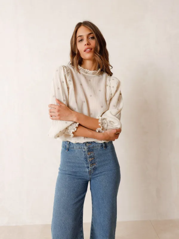 Crepe Gauze Blouse Natural White sold by Ivalo.com