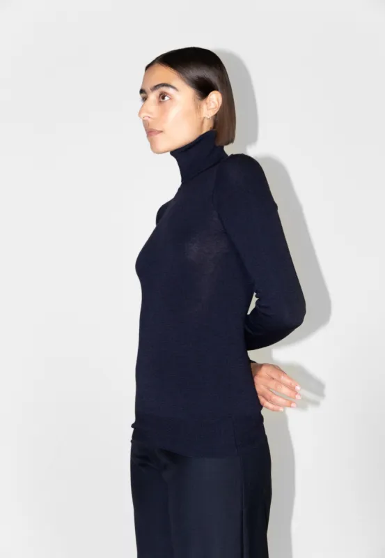 Merino Turtle Neck Knit Navy sold by Ivalo.com