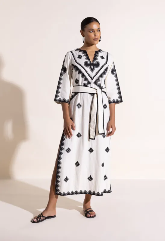 Endless Summer Kaftan Dress White / Black sold by Ivalo.com