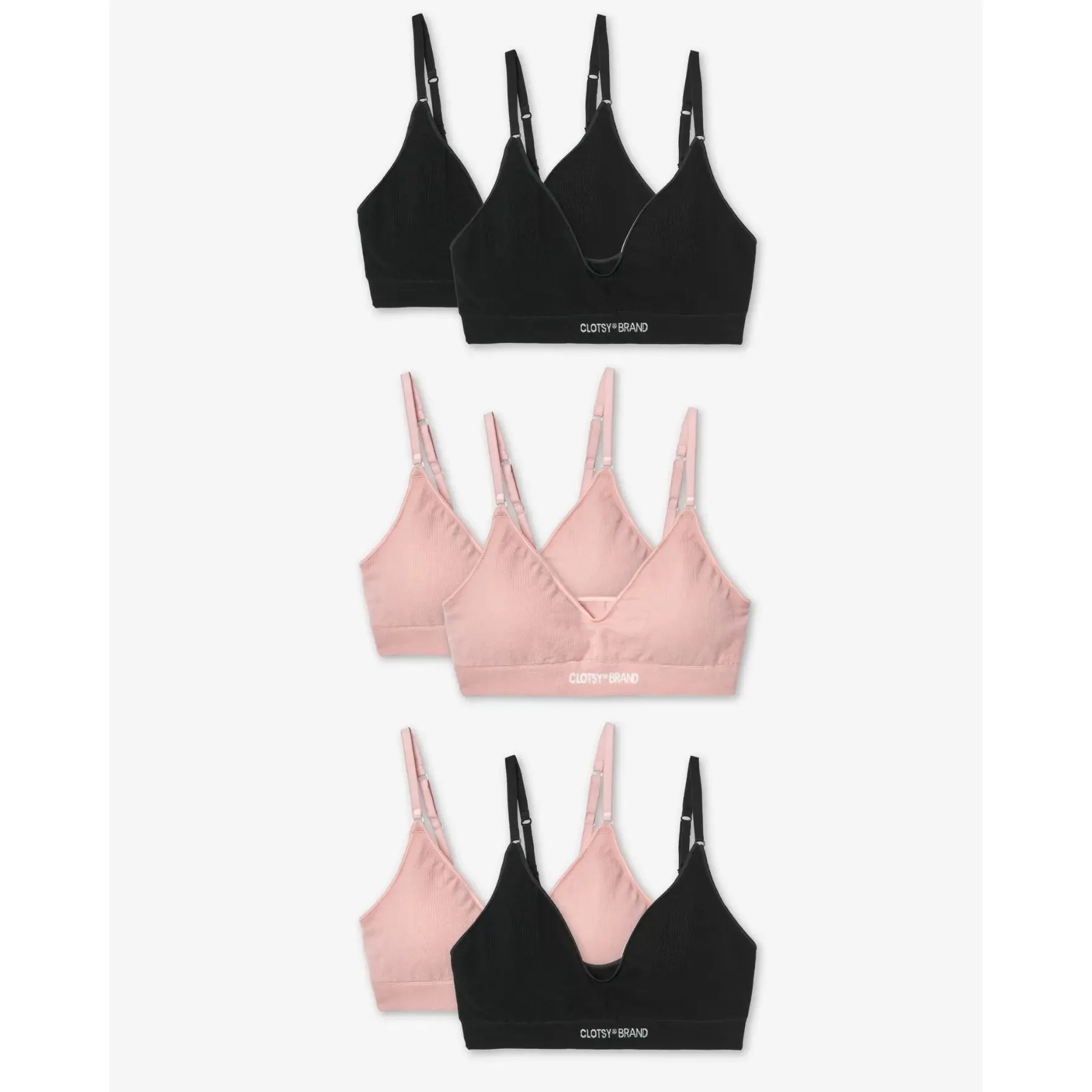 Clotsy Bralette 2pack Pink/Black sold by Ivalo.com