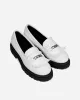 Chunky Loafers Grape Leather Loafers White sold by Ivalo.com