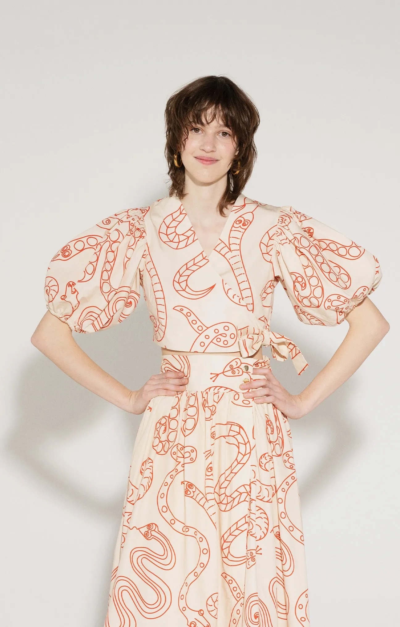 Boros Wrap Blouse Snakes Beige sold by Ivalo.com