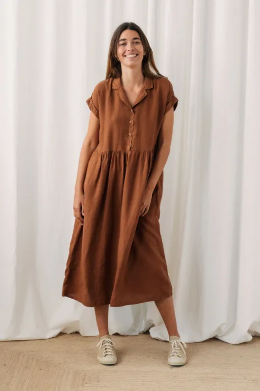 Wiese Linen Dress Umber Brown sold by Ivalo.com