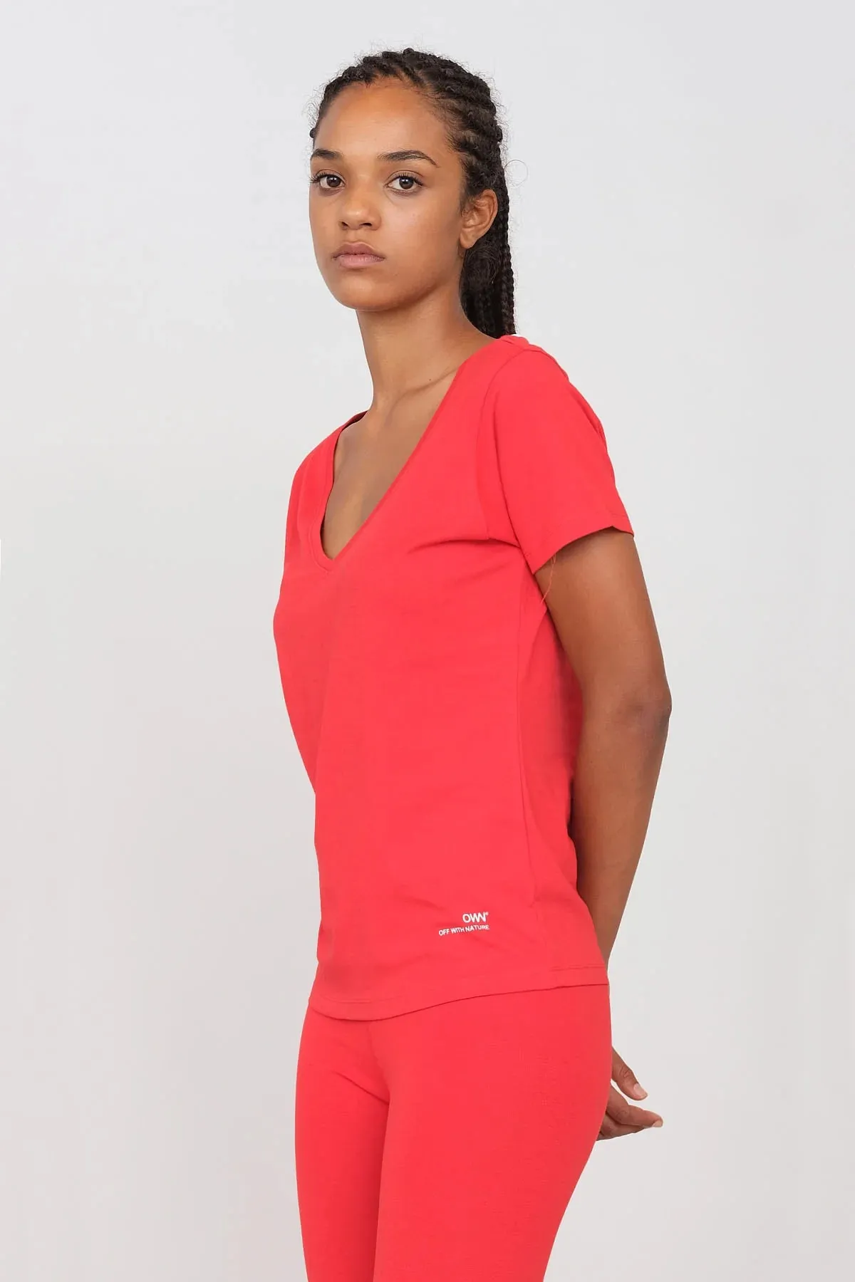 Women's V-Neck T-Shirt Red sold by Ivalo.com