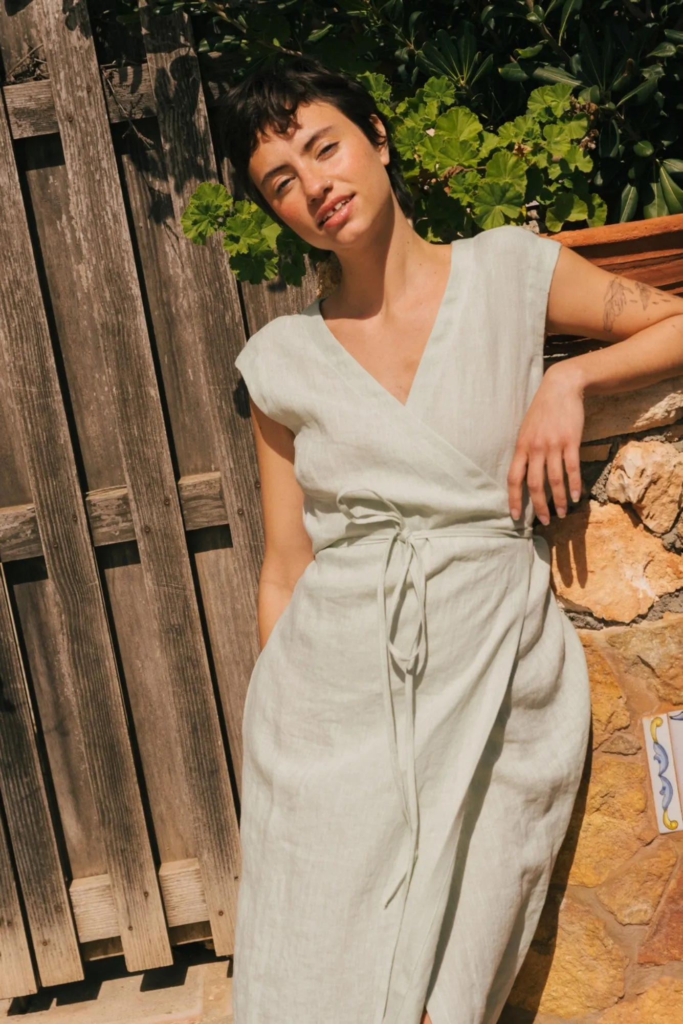 Aurora Mid-Length Linen Dress sold by Ivalo.com