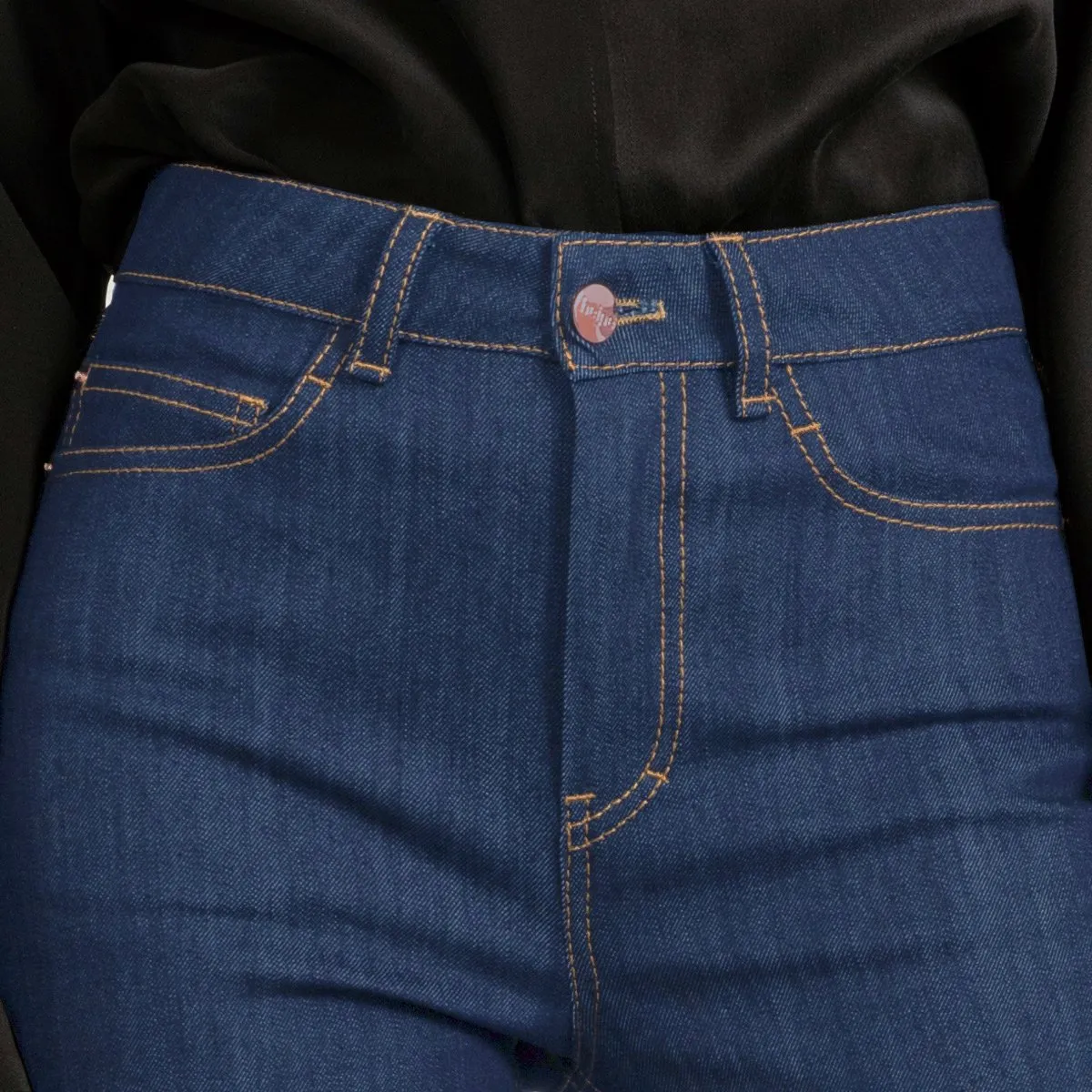 Mid Blue Wide Leg Jeans With Sand Stitch sold by Ivalo.com product image thumbnail 5