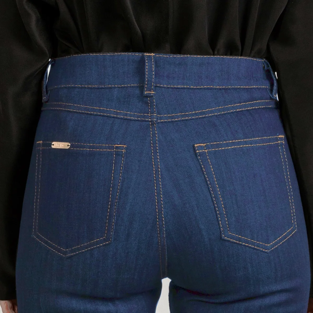 Mid Blue Wide Leg Jeans With Sand Stitch sold by Ivalo.com product image thumbnail 4