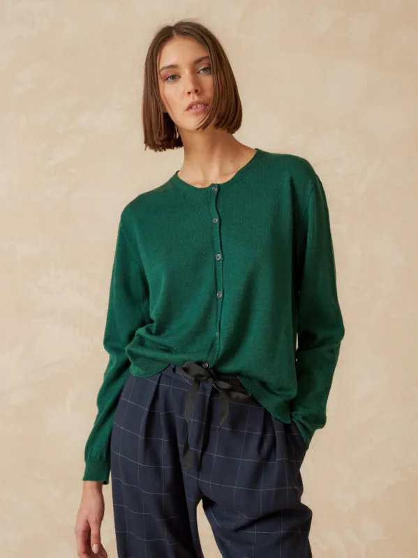 Merino Wool Cardigan Green sold by Ivalo.com