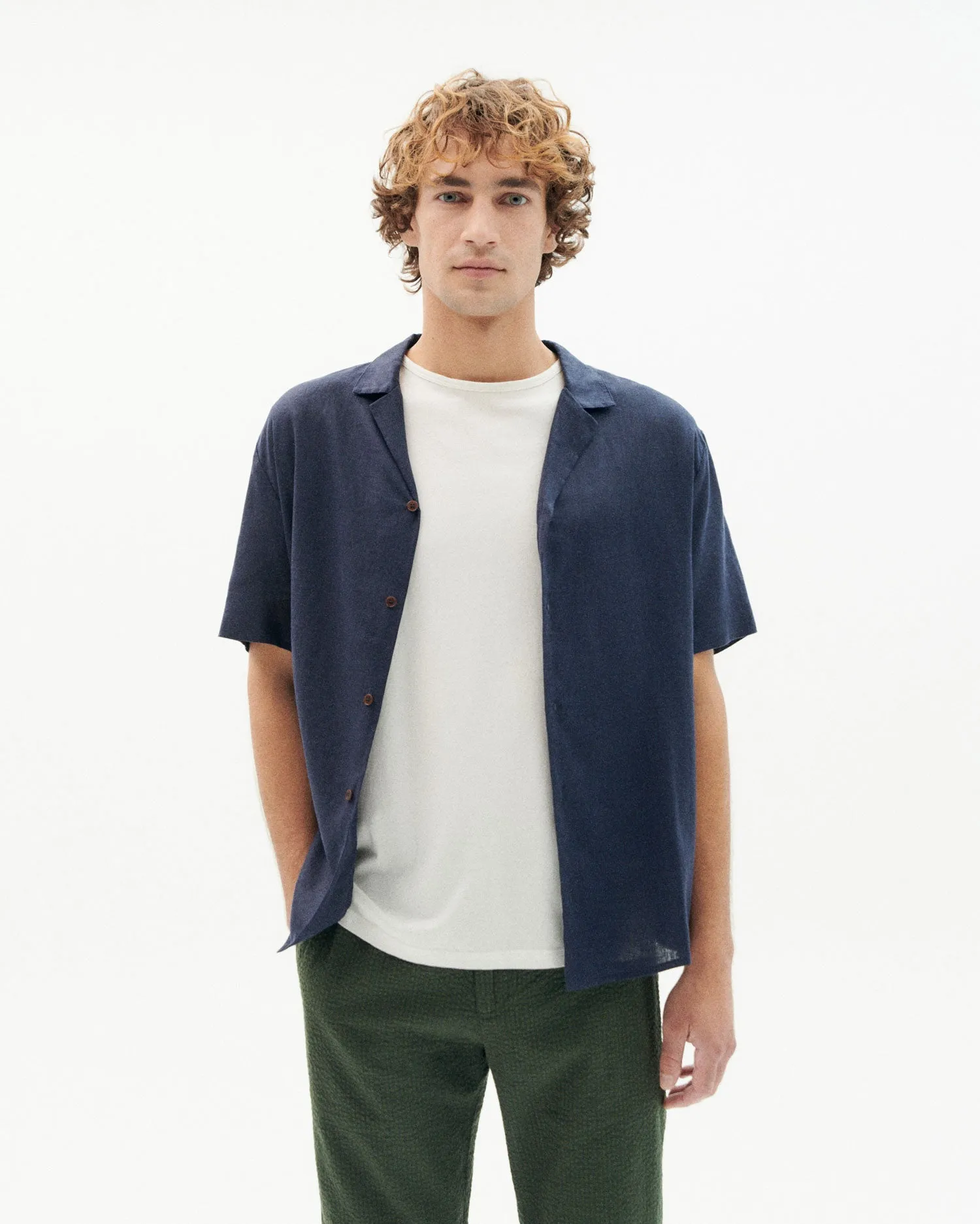 Hemp Jules Unisex Shirt Navy sold by Ivalo.com
