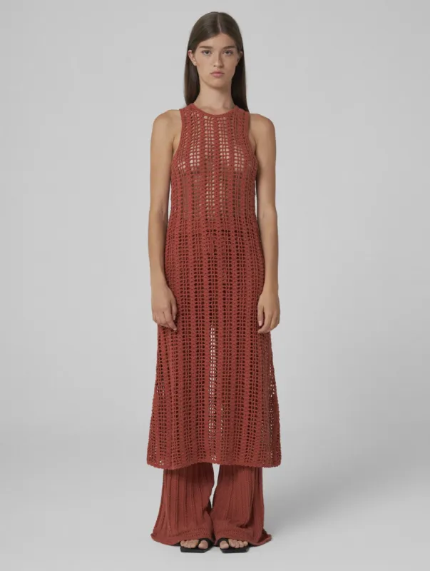 Aisha Crochet Tunic Brick Red sold by Ivalo.com