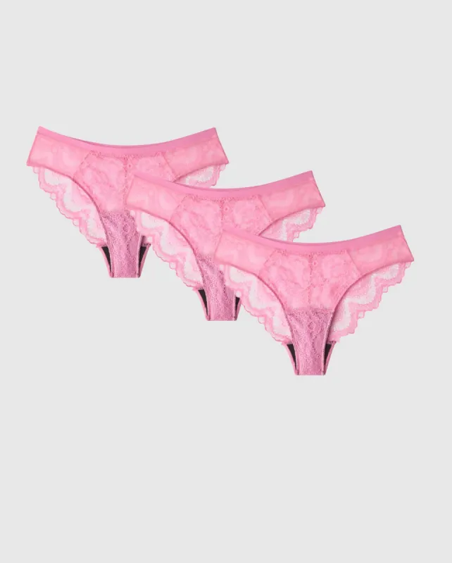 Light Flow Lace Period Underpants 3-Pack Pink sold by Ivalo.com