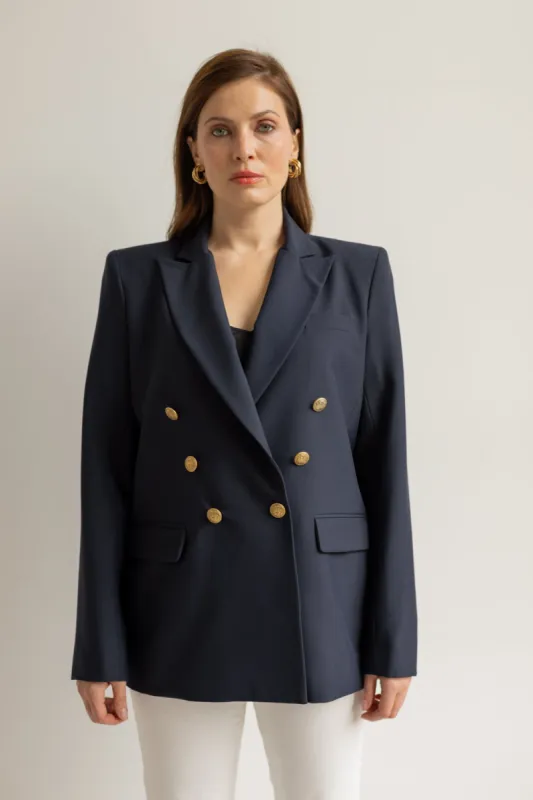 Double-breasted Blazer Navy Blue sold by Ivalo.com