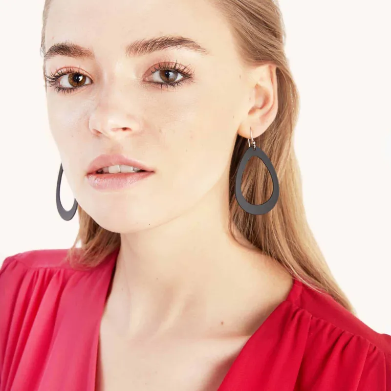 Sade Raindrop Petite Earrings Recycled Leather sold by Ivalo.com