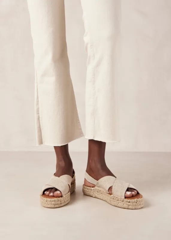 Crossed Espadrille Sandals Beige sold by Ivalo.com