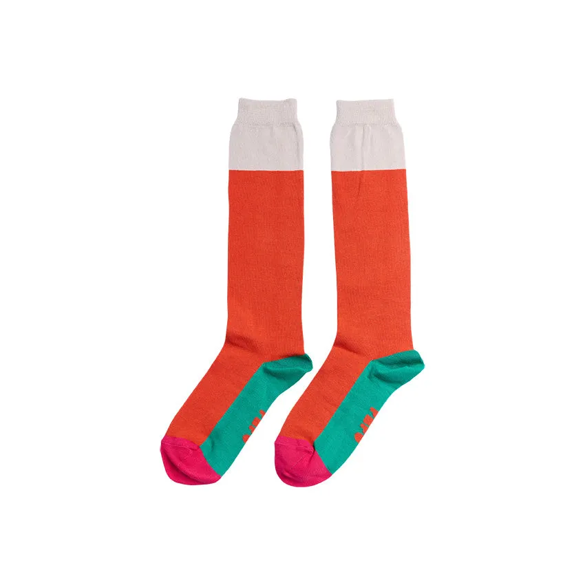 Papu Multicolor Knee High Socks Orange sold by Ivalo.com