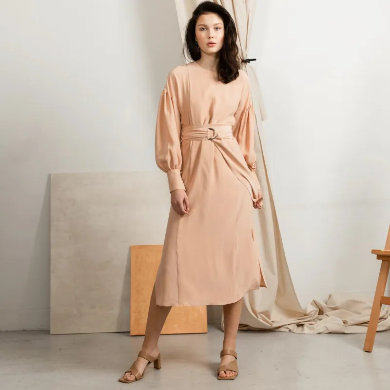 Sunday Silk Midi Dress In Powder Pink sold by Ivalo.com