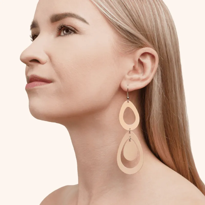 Sade Waterfall Petite Earrings Recycled Leather sold by Ivalo.com