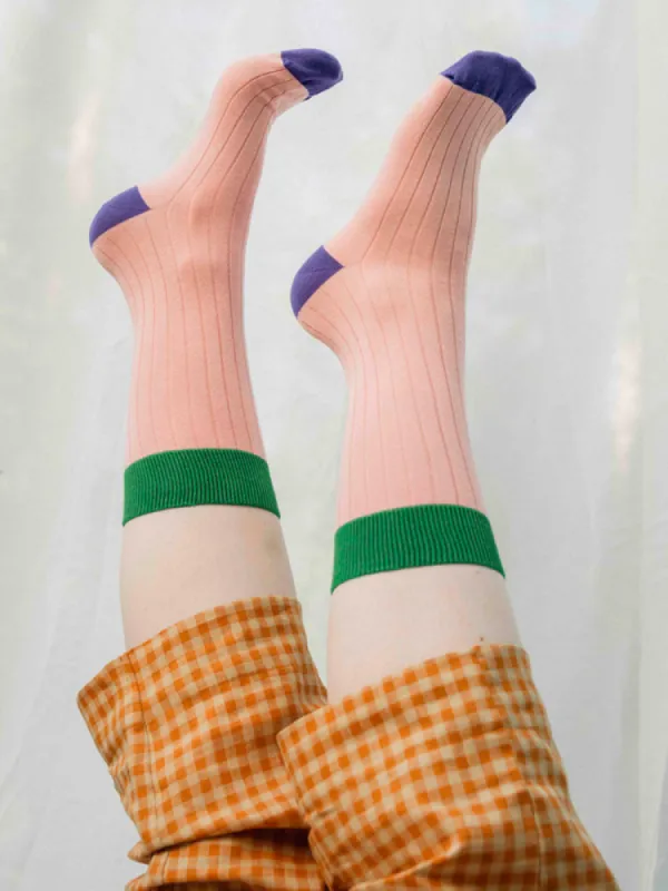 Bamboo Rib Socks Pink sold by Ivalo.com