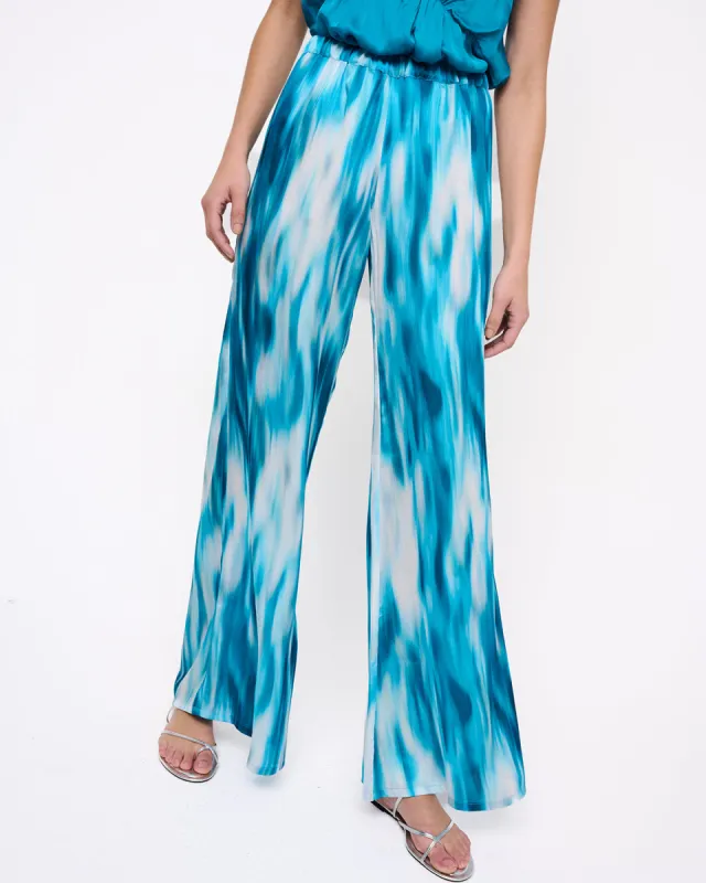 Vision Print Loose Cut Trousers Blue and White sold by Ivalo.com