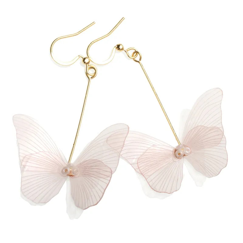 Butterfly Drop Earrings Pink sold by Ivalo.com