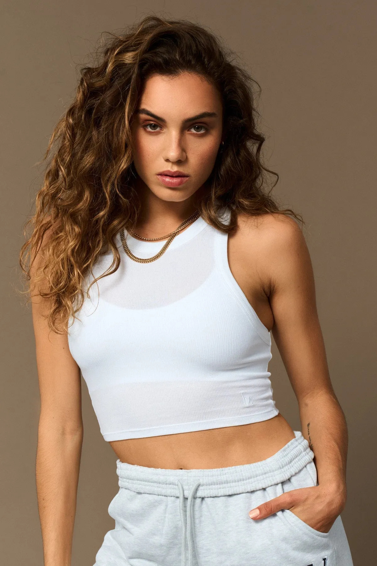 Crescent Tank Top White sold by Ivalo.com