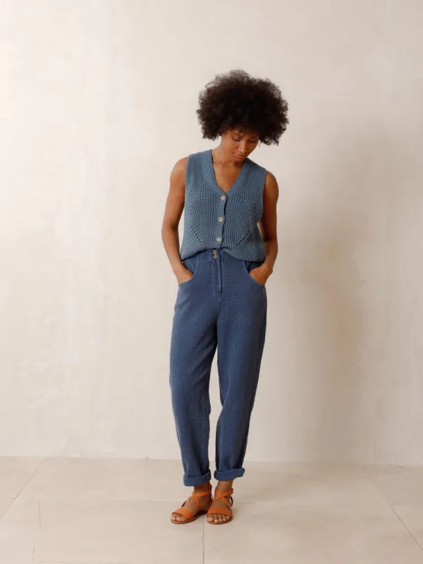 Rustic Jacquard Pants Blue sold by Ivalo.com