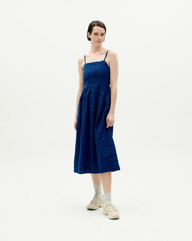 Paola Seersucker Dress Dark Blue sold by Ivalo.com