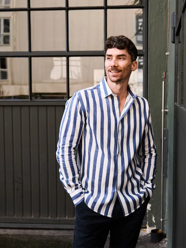 Maggia Linen Shirt Navy sold by Ivalo.com