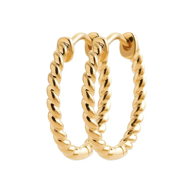 Twisted Creole Earrings Gold sold by Ivalo.com