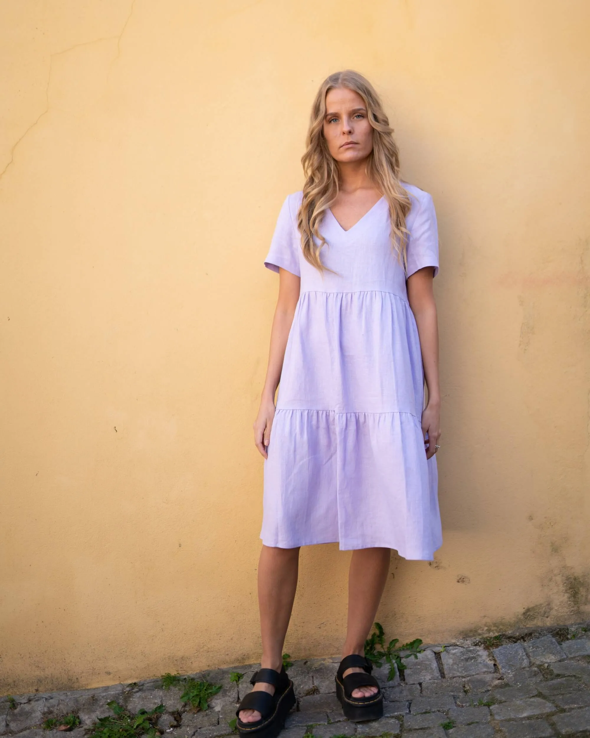 Linen Layer Dress Lupine Purple sold by Ivalo.com