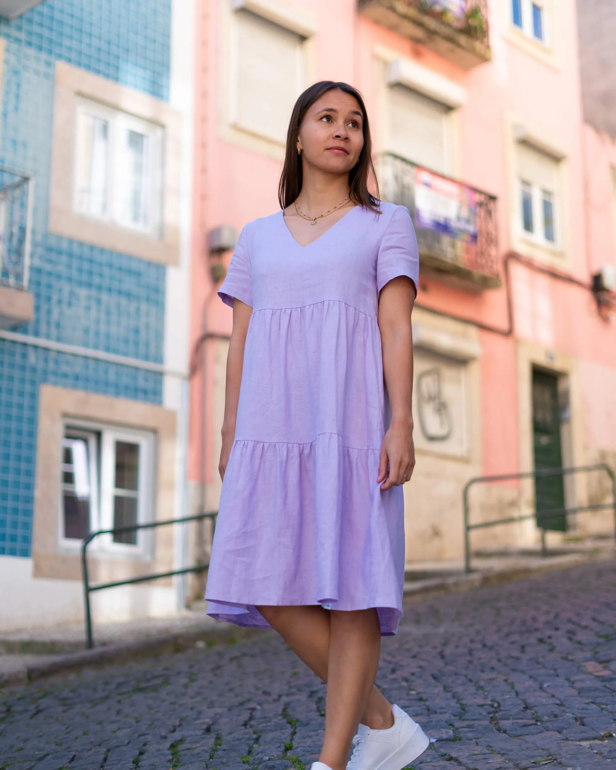 Linen Layer Dress Lupine Purple sold by Ivalo.com product image thumbnail 5