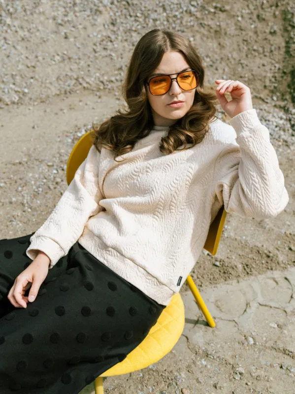 Frankie Sweatshirt Wild Jacquard Light Beige sold by Ivalo.com